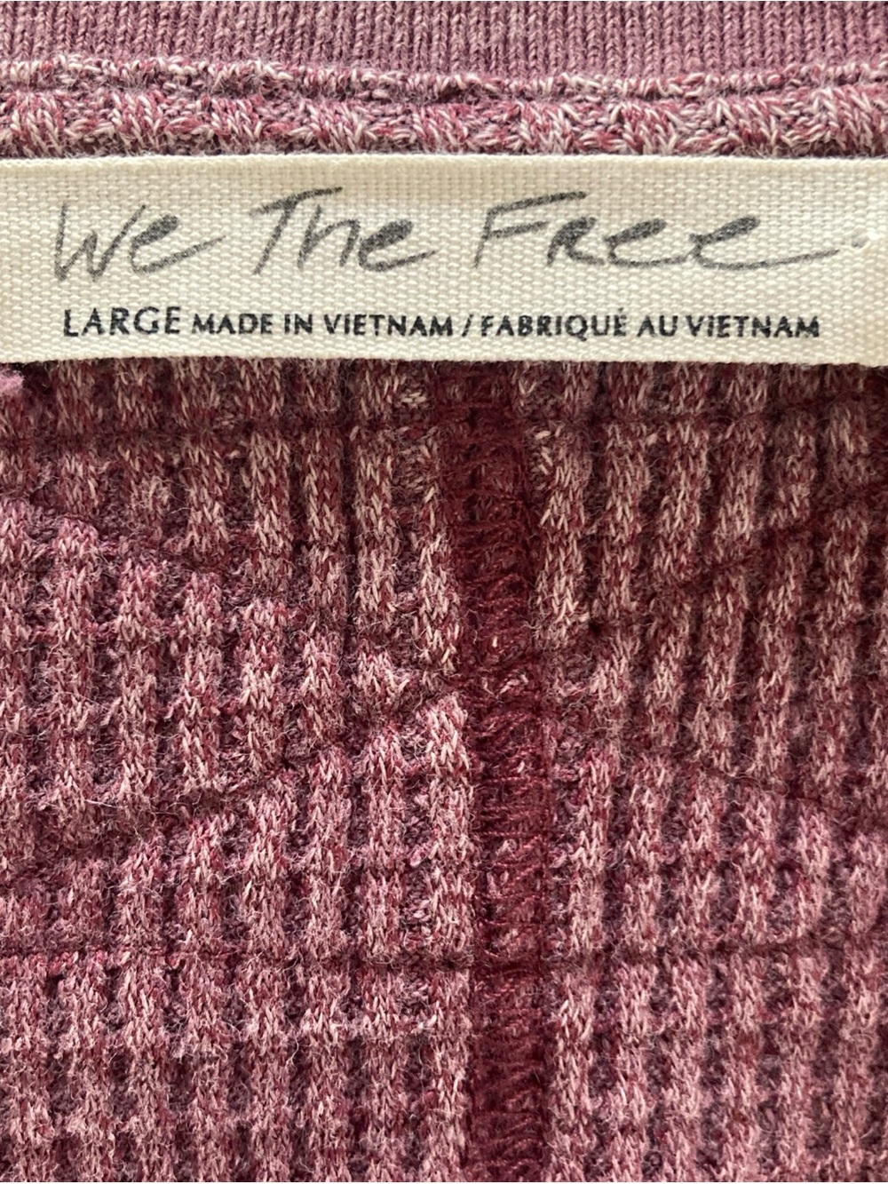 NWT We The Free Waffle-Knit scoop Neck Pullover distressed oversized top large - Picture 3 of 7